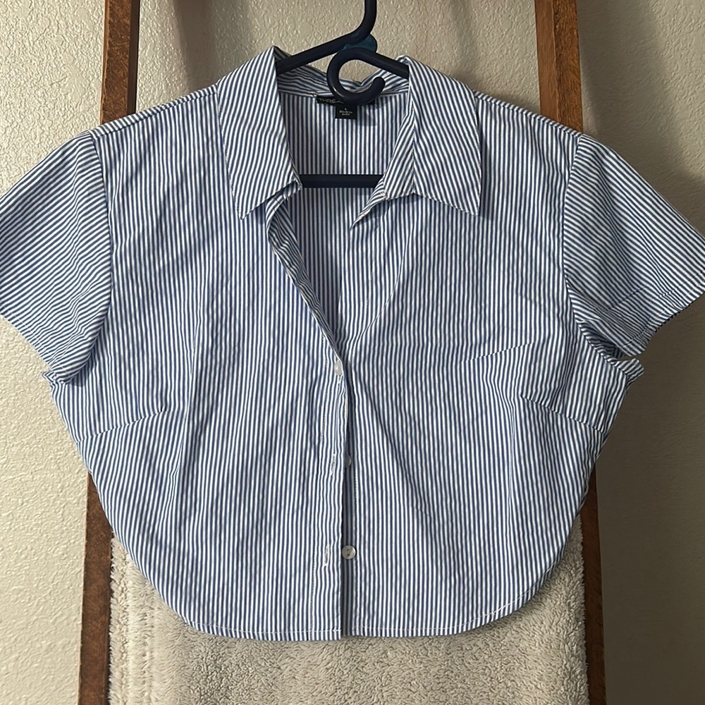 Striped Blue Crop Top